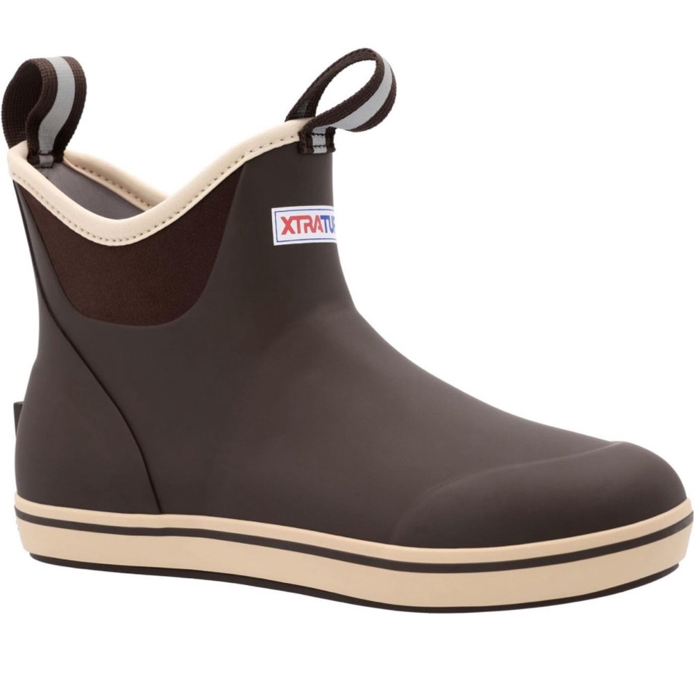 Men's Xtratuf Deck Boot, 6" color: brown size 8